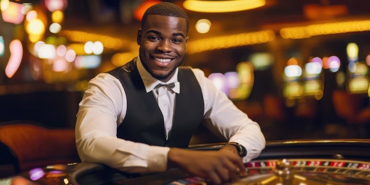 Tampilan layar Hot Pot Casino di platform deltaslot dengan dealer profesional